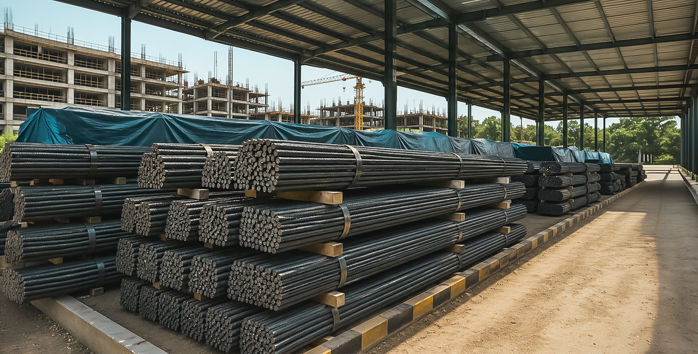 Best practices for storing TMT bars at construction sites in Punjab